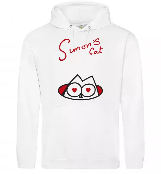 Женская толстовка (худи) SIMON'S CAT напис Белый фото