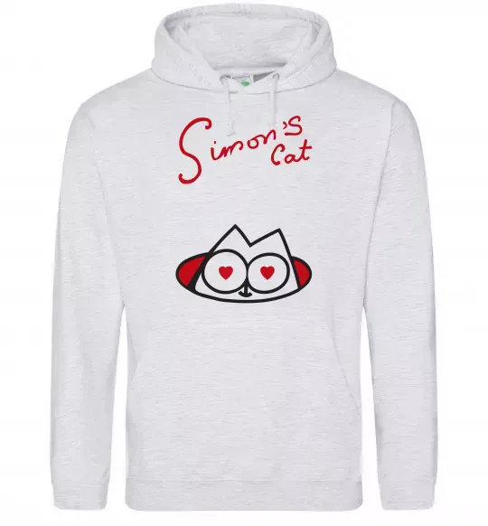 Женская толстовка (худи) SIMON'S CAT напис Серый меланж фото