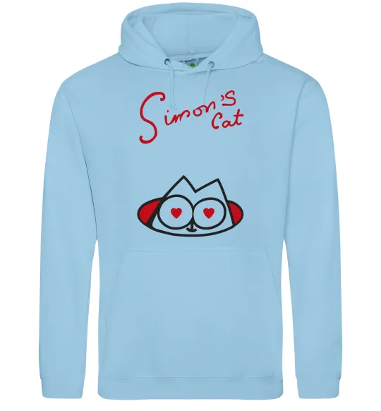 Жіноча толстовка (худі) SIMON'S CAT напис Блакитний фото