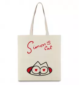 Эко-сумка Кіт Саймон читає Бежевый фото