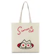 Еко-сумка SIMON'S CAT напис Бежевий фото