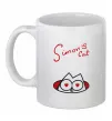 Чашка керамическая SIMON'S CAT напис Белый фото