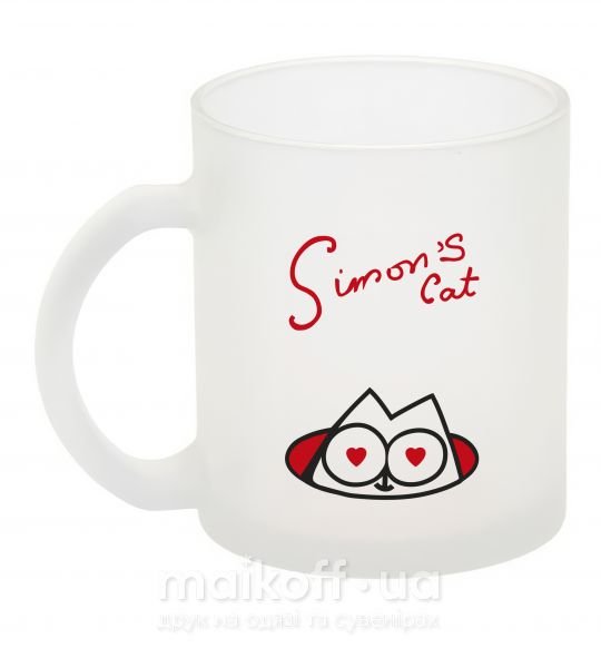 Чашка стеклянная SIMON'S CAT надпись Фроузен фото