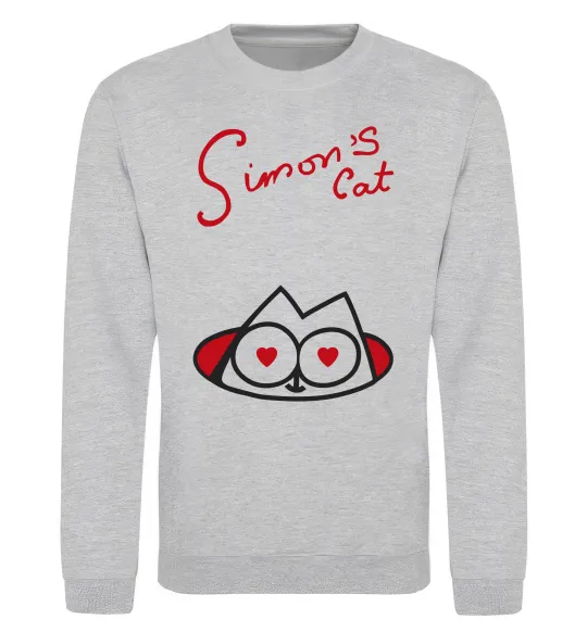 Світшот SIMON'S CAT напис Сірий меланж фото