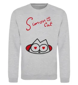 Світшот SIMON'S CAT напис Сірий меланж фото