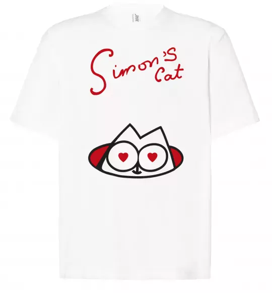 Футболка Оверсайз SIMON'S CAT напис Белый фото