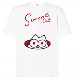 Футболка Оверсайз Cat mum Simon cat Черный фото