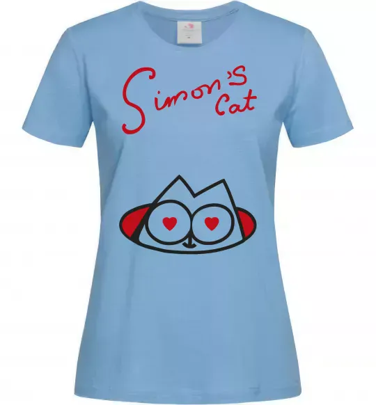 Женская футболка SIMON'S CAT напис Голубой фото