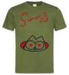 Чоловіча футболка SIMON'S CAT напис Оливковий фото
