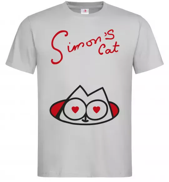 Чоловіча футболка SIMON'S CAT напис Сірий фото