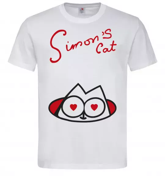 Чоловіча футболка SIMON'S CAT напис Білий фото