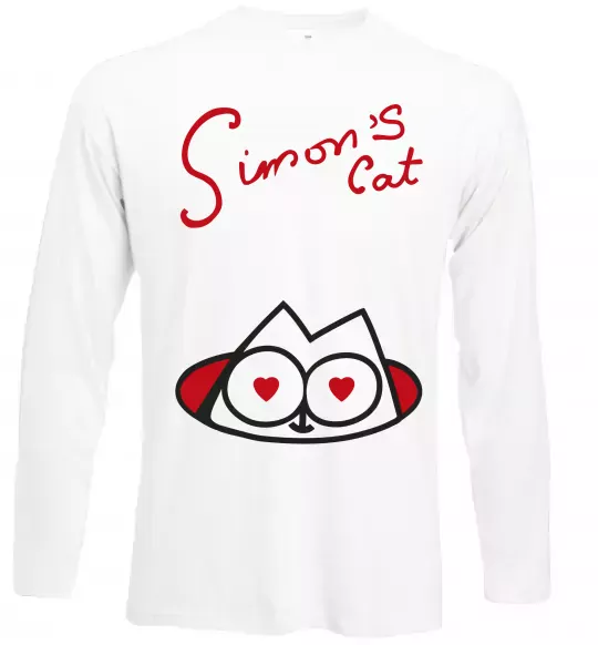 Лонгслів SIMON'S CAT напис Білий фото