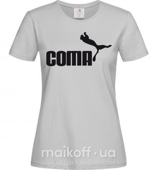 Жіноча футболка COMA с пумой Сірий фото