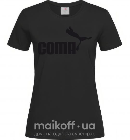 Жіноча футболка COMA с пумой Чорний фото