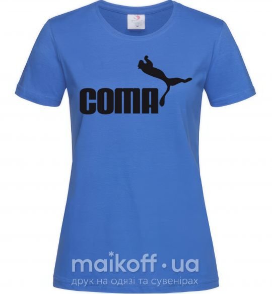 Женская футболка COMA с пумой Ярко-синий фото