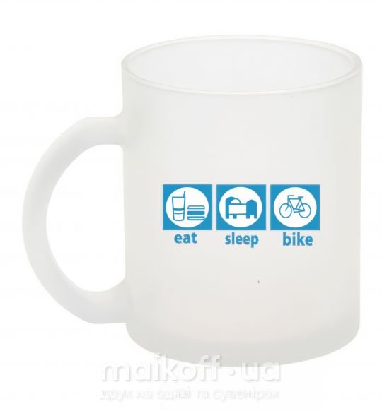 Чашка скляна EAT, SLEEP, BIKE Фроузен фото
