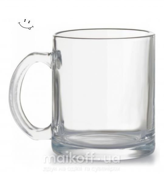 Чашка стеклянная УЛЫБКА Прозрачный фото