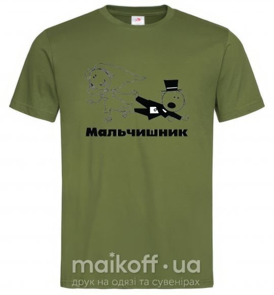 Мужская футболка МАЛЬЧИШНИК Оливковый фото