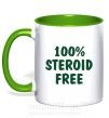 Чашка з кольоровою ручкою 100% STEROID FREE Зелений фото