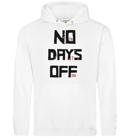 Мужская толстовка (худи) No days off Белый фото