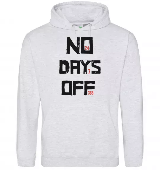 Мужская толстовка (худи) No days off Серый меланж фото