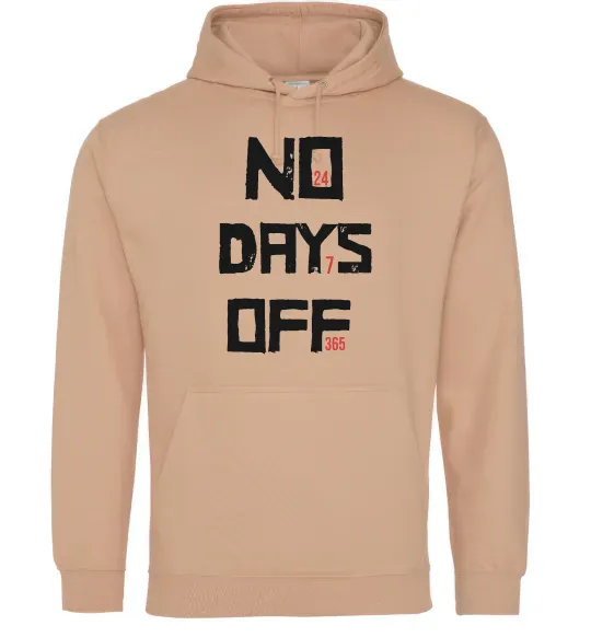 Мужская толстовка (худи) No days off Песочный фото