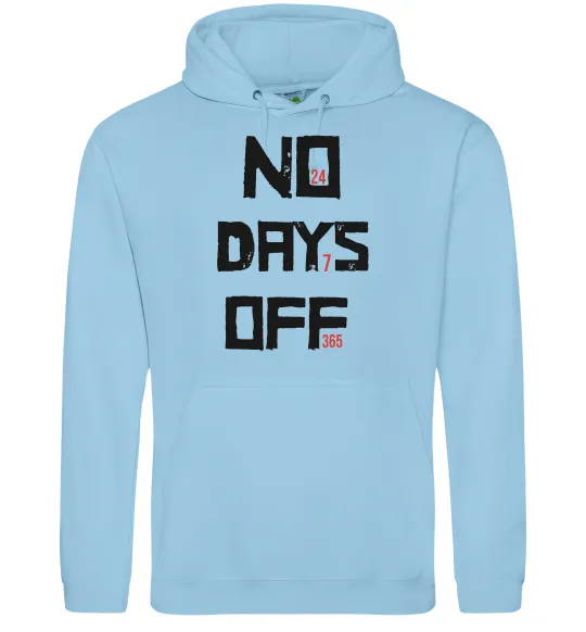 Мужская толстовка (худи) No days off Голубой фото