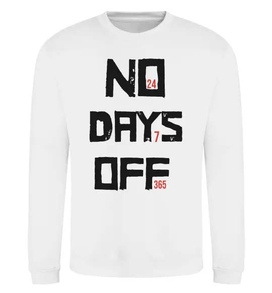 Світшот No days off Білий фото