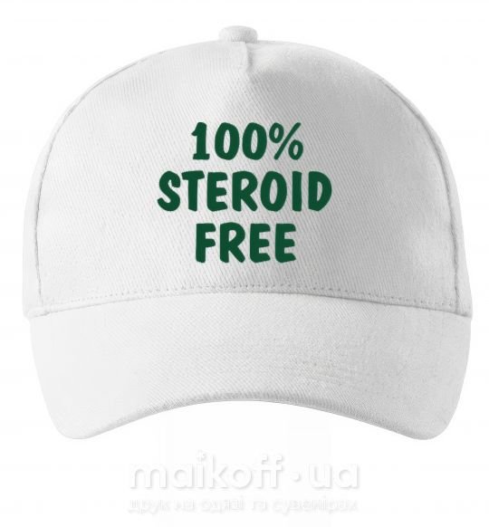 Кепка 100% STEROID FREE Білий фото