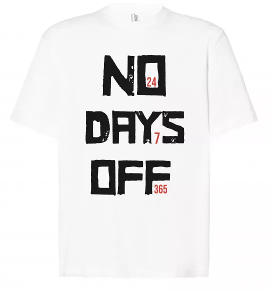 Футболка Оверсайз No days off Білий фото
