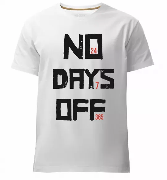Чоловіча преміум футболка No days off Білий фото