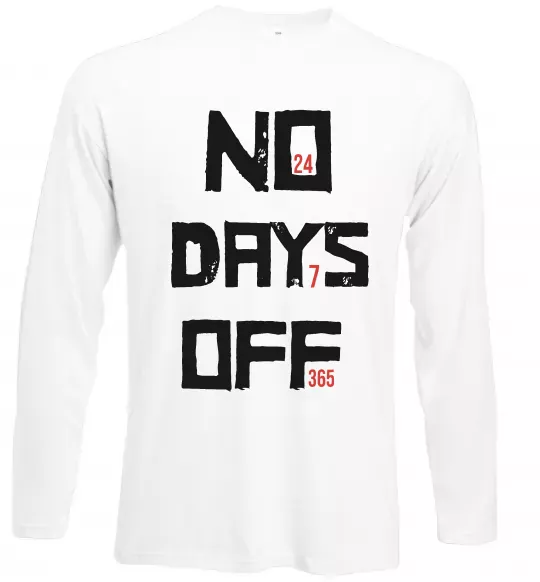 Лонгслів No days off Білий фото