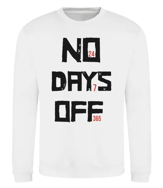 Світшот No days off Білий фото