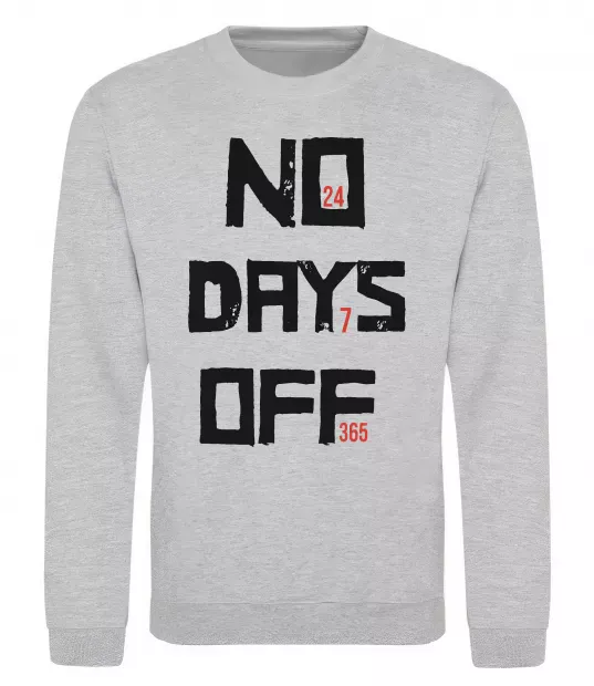Світшот No days off Сірий меланж фото