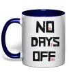 Чашка с цветной ручкой No days off Глубокий темно-синий фото