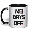Чашка с цветной ручкой No days off Черный фото