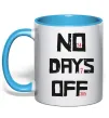 Чашка с цветной ручкой No days off Голубой фото