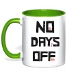 Чашка с цветной ручкой No days off Зеленый фото