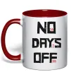 Чашка с цветной ручкой No days off Красный фото