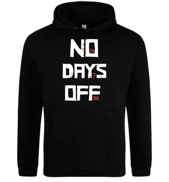 Мужская толстовка (худи) No days off Черный фото