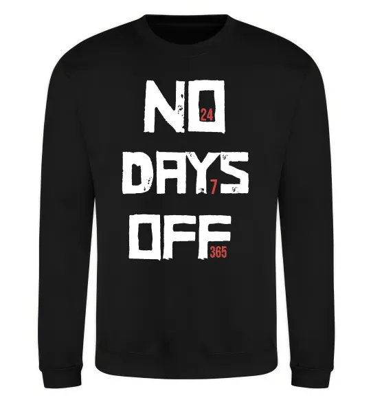 Світшот No days off Чорний фото