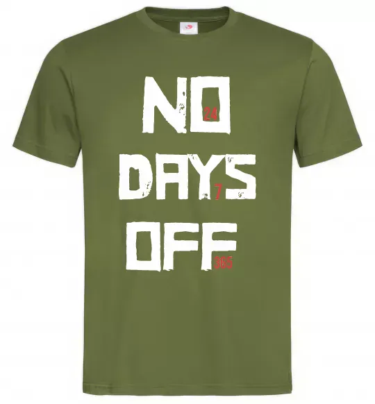 Чоловіча футболка No days off Оливковий фото