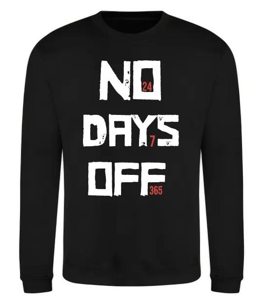 Світшот No days off Чорний фото