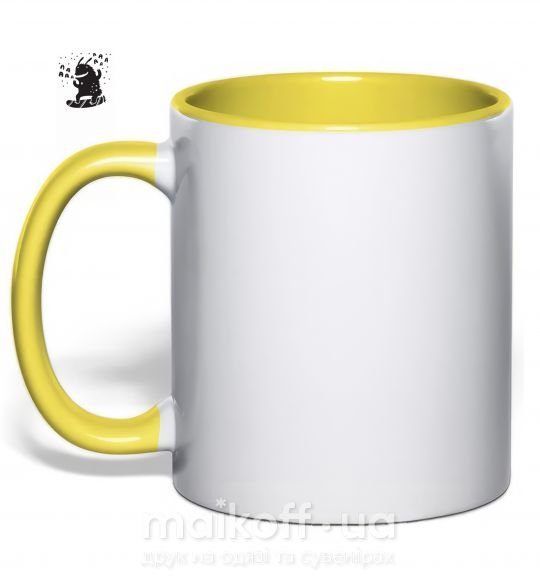 Чашка з кольоровою ручкою ЙЕТИ Сонячно жовтий фото