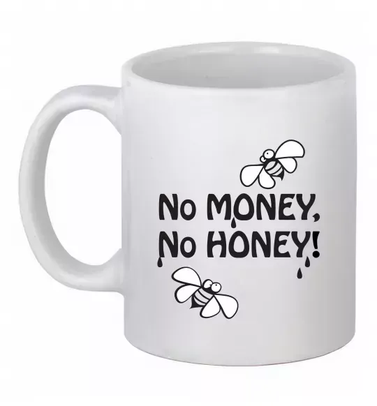 Чашка керамічна NO MONEY - NO HONEY Білий фото