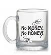 Чашка стеклянная NO MONEY - NO HONEY Прозрачный фото