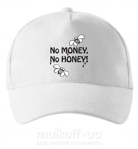 Кепка NO MONEY - NO HONEY Білий фото