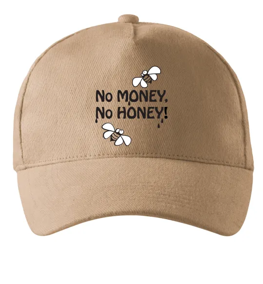 Кепка NO MONEY - NO HONEY Пісочний фото