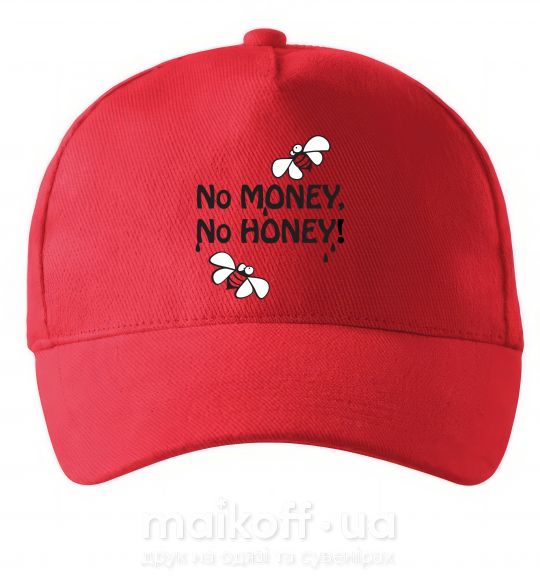 Кепка NO MONEY - NO HONEY Червоний фото