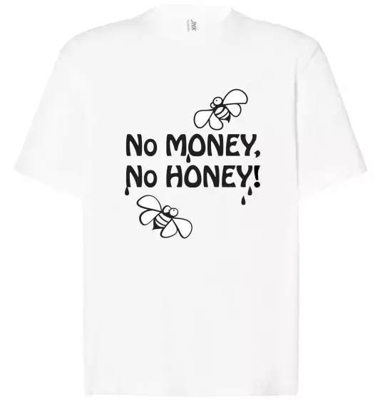 Футболка Оверсайз NO MONEY - NO HONEY Білий фото
